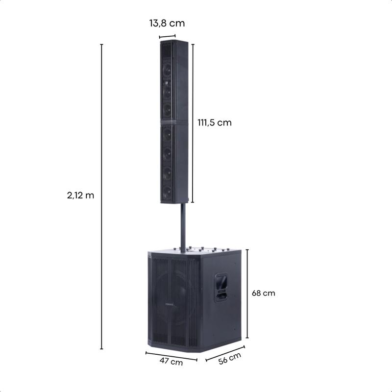 Caixa Ativa Subwoofer e Satélite Sistema GRT 15 DSP Preta 1000W